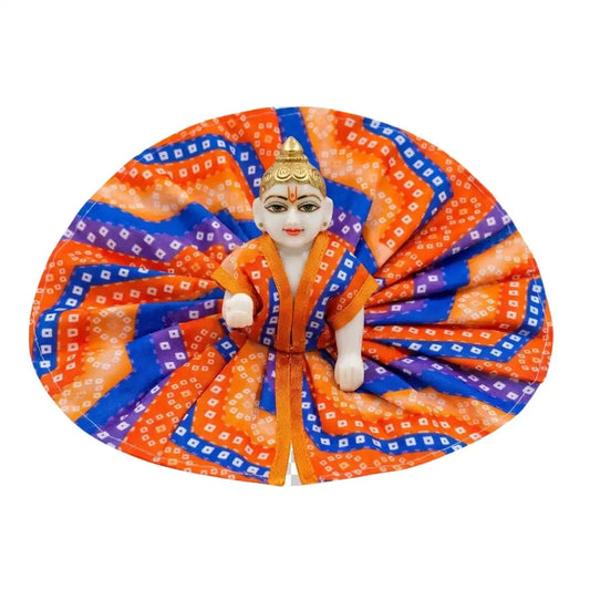 Yellow & Red Bandhani Print Laddu Gopal Dress (Poshak)