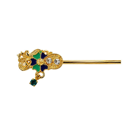 Premium Golden Green and Blue Bansuri for Laddu Gopal ( Suitable for 0 to 1 No Idol )