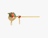 Peacock Feather & Zari Work Metal Orange Bansuri Lordkart