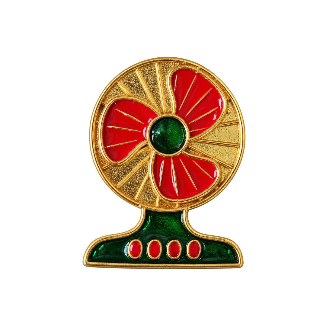 Red & Green Golden Decorative Mini Table Fan for Laddu Gopal