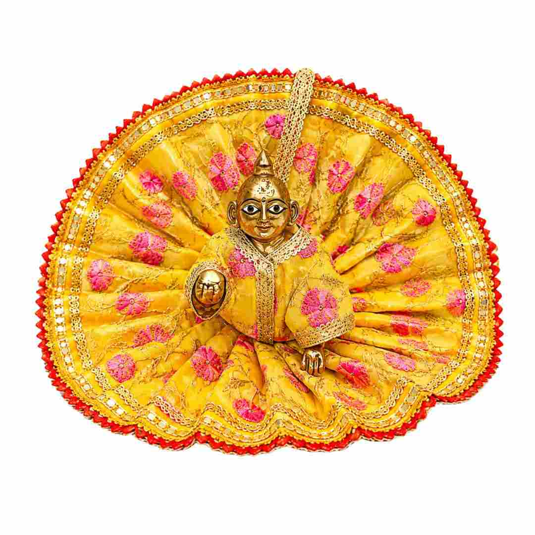 Bright Yellow Laddu Gopal Summer Dress Kanha Ji Wear