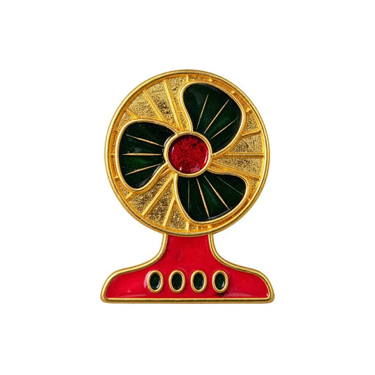 Green, Red & Golden Decorative Mini Table Fan for Laddu Gopal