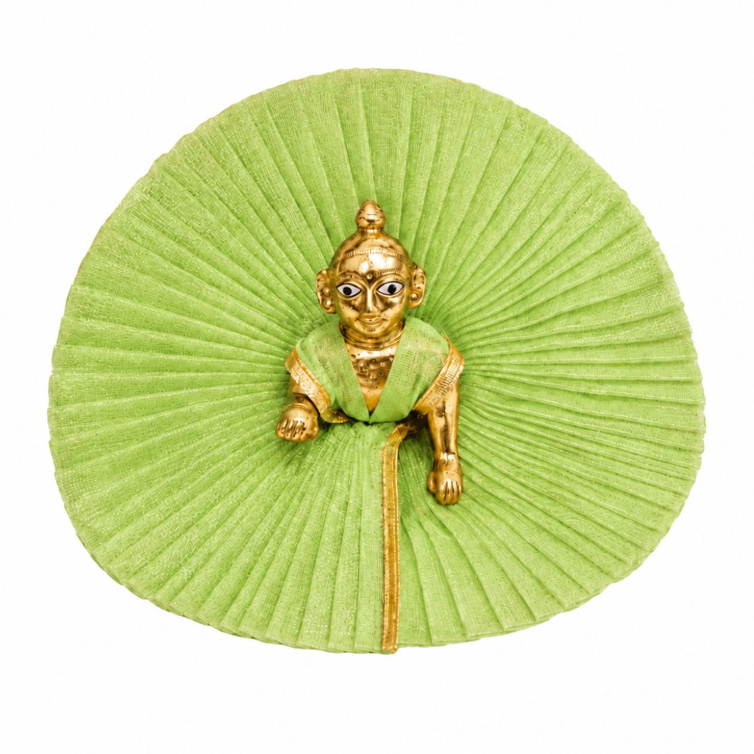 Bright Parrot Green Laddu Gopal Summer Net Dress