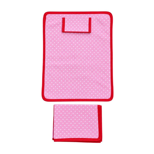 Pink Polka Dot Cotton Bed Sheet Set with Pillow & Chadar for Laddu Gopal (6x8 Inch)
