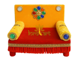 Decorative Yellow Velvet Singhasan for Bal Gopal