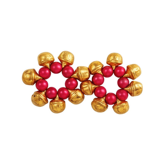 Beautiful Designer Pink Beads Ghungroo Payal for Laddu Gopal (Size 0-6) - Lordkart