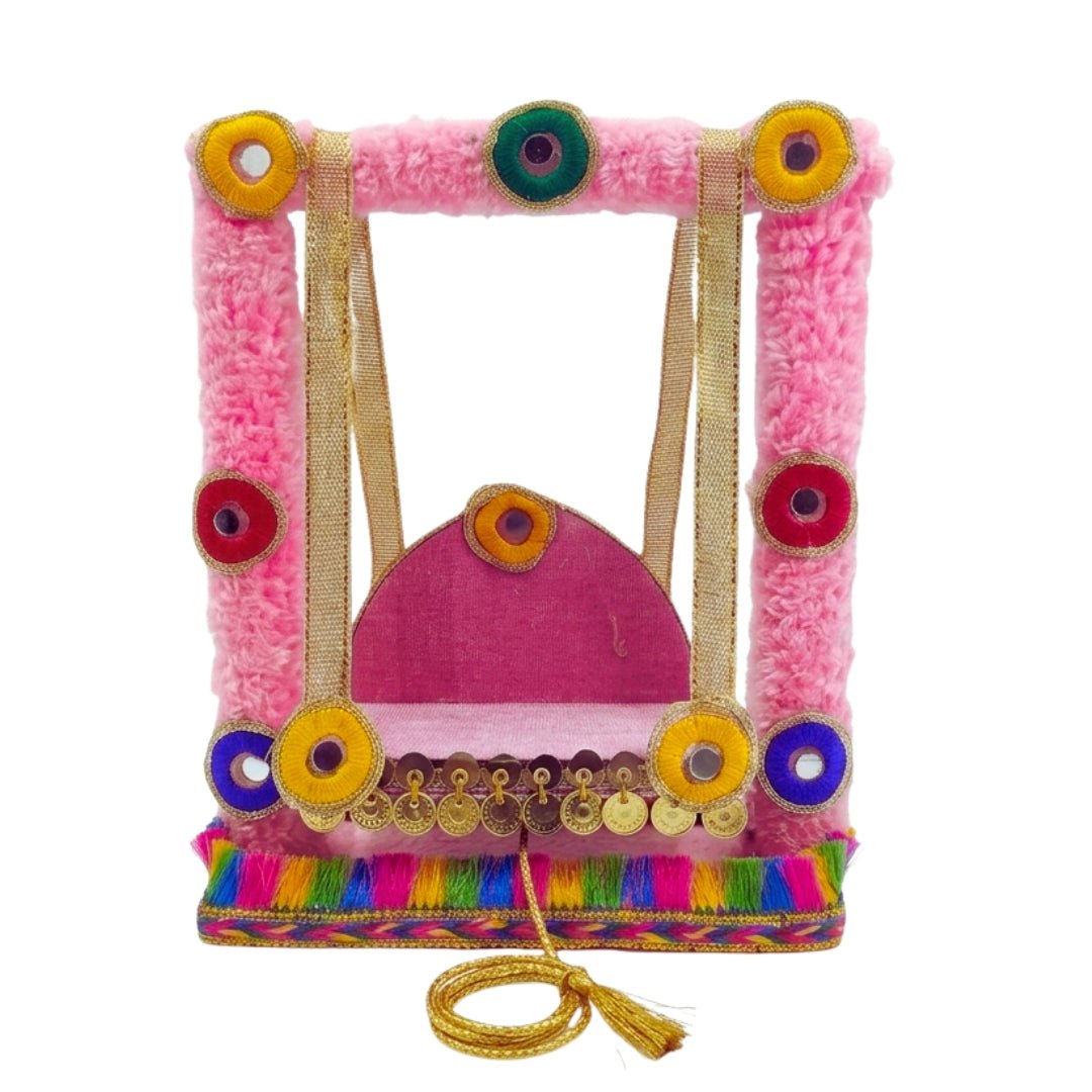Beautiful Pink Laddu Gopal Jhula for Bal Gopal - Lordkart