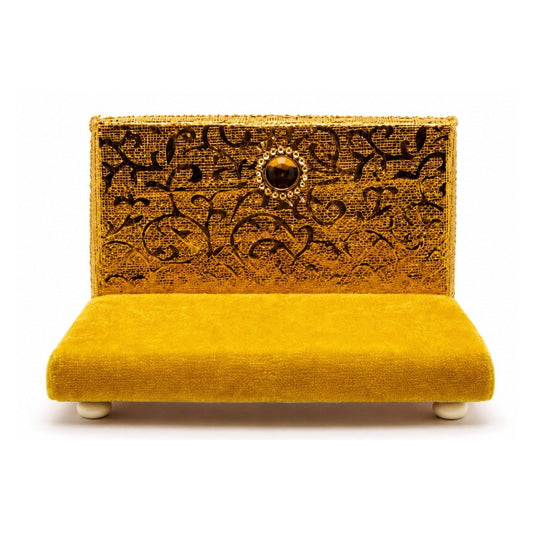 Beautiful Yellow Velvet Singhasan for Laddu Gopal Ji Home Mandir - Lordkart