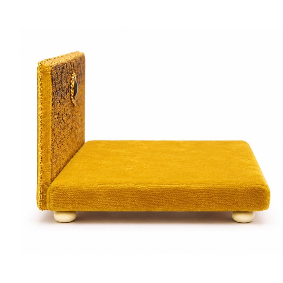 Beautiful Yellow Velvet Singhasan for Laddu Gopal Ji Home Mandir - Lordkart