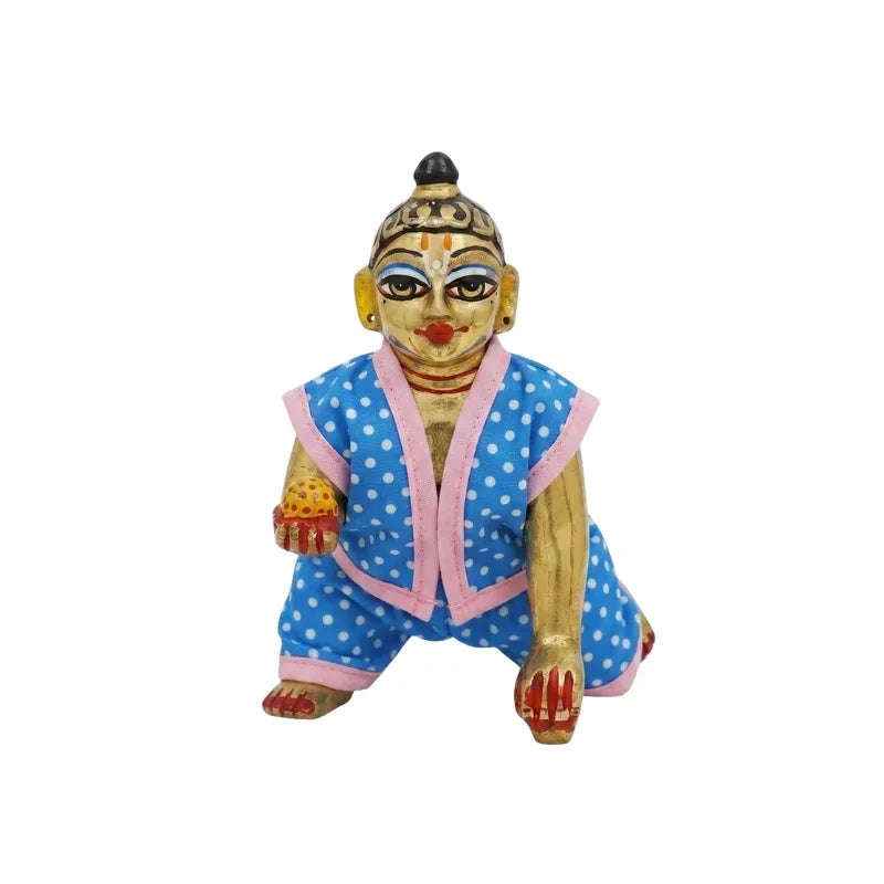 Blue and Pink Cotton Night Suit for Laddu Gopal - Lordkart