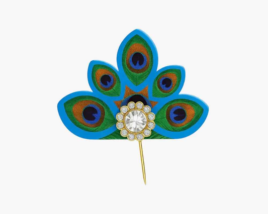 Blue Peacock Feather Design Kalangi for Laddu Gopal - Lordkart
