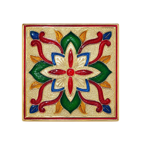 Colorful Lotus Design Laddu Gopal Aasan with Meenakari Style Work - Lordkart