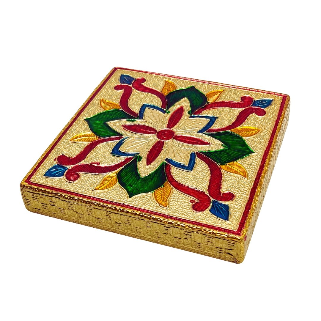 Colorful Lotus Design Laddu Gopal Aasan with Meenakari Style Work - Lordkart