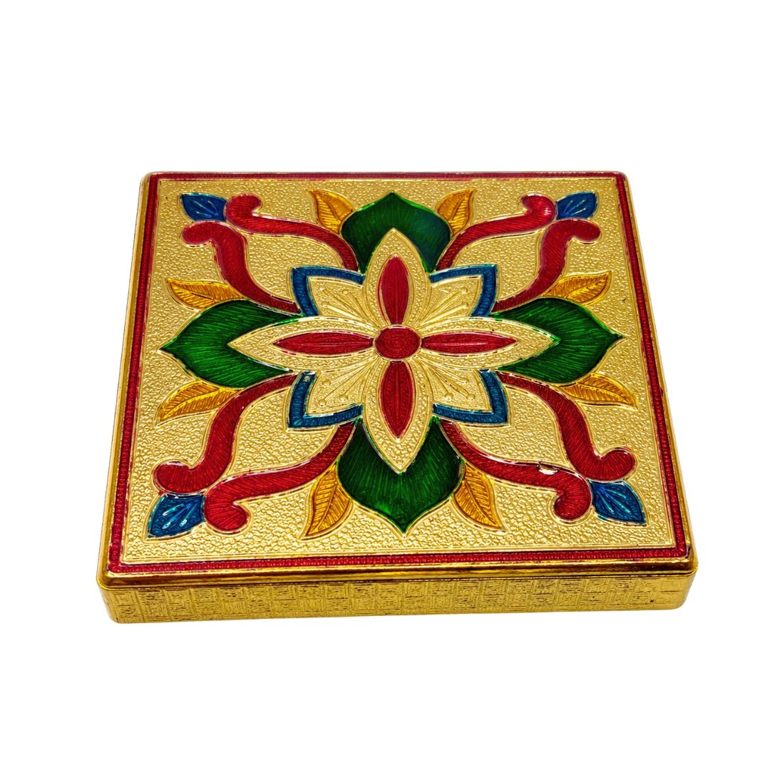 Colorful Lotus Design Laddu Gopal Aasan with Meenakari Style Work - Lordkart