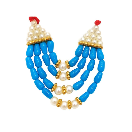 Decorative Blue Color 4 Layer Beads Laddu Gopal Mala for Shringar - Lordkart