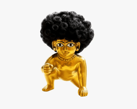 Decorative Curly Hair Wig for Laddu Gopal - Lordkart