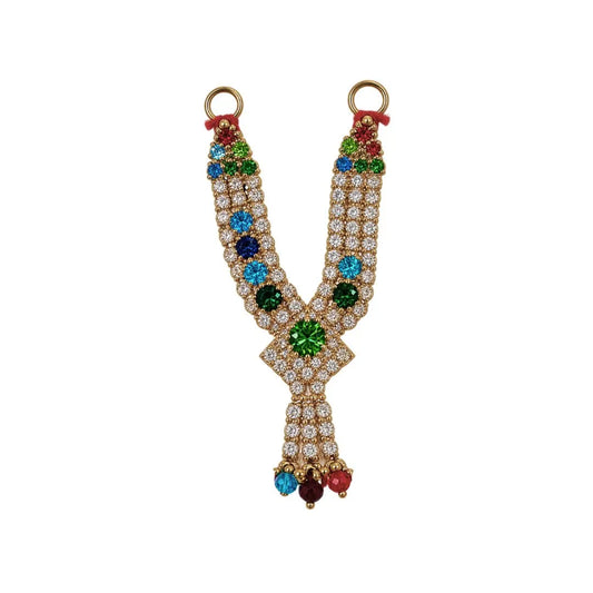 Green & Multicolor Stone Necklace for Laddu Gopal - 2 Inch Designer Mala