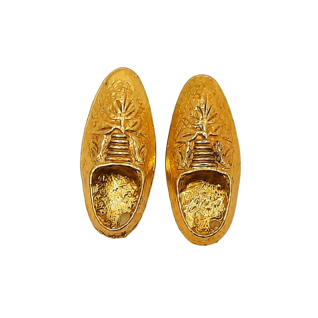 Designer Golden Color Metal Shoes Set for Laddu Gopal Shringar - Lordkart