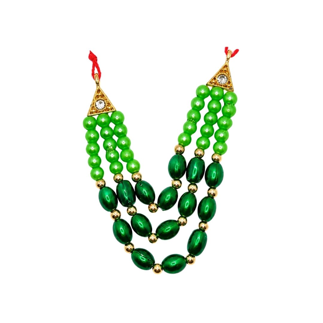 Designer Green Color 3 Layer Beads Laddu Gopal Mala for Shringar - Lordkart