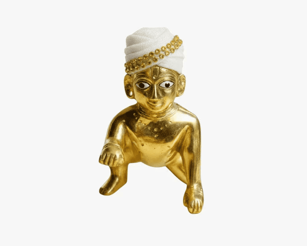 Designer Kanha Ji Turban with Golden Lace - Lordkart