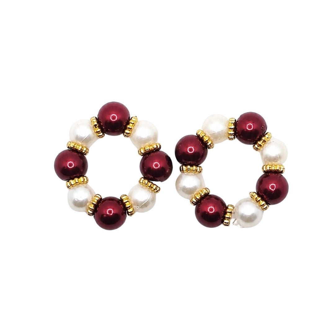 Exquisite Maroon & Silver Pearl Kangan for Laddu Gopal Ji (Sizes 0-5) - Lordkart