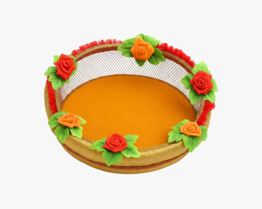 Handcrafted Yellow Flower Tokri for Laddu Gopal Lordkart
