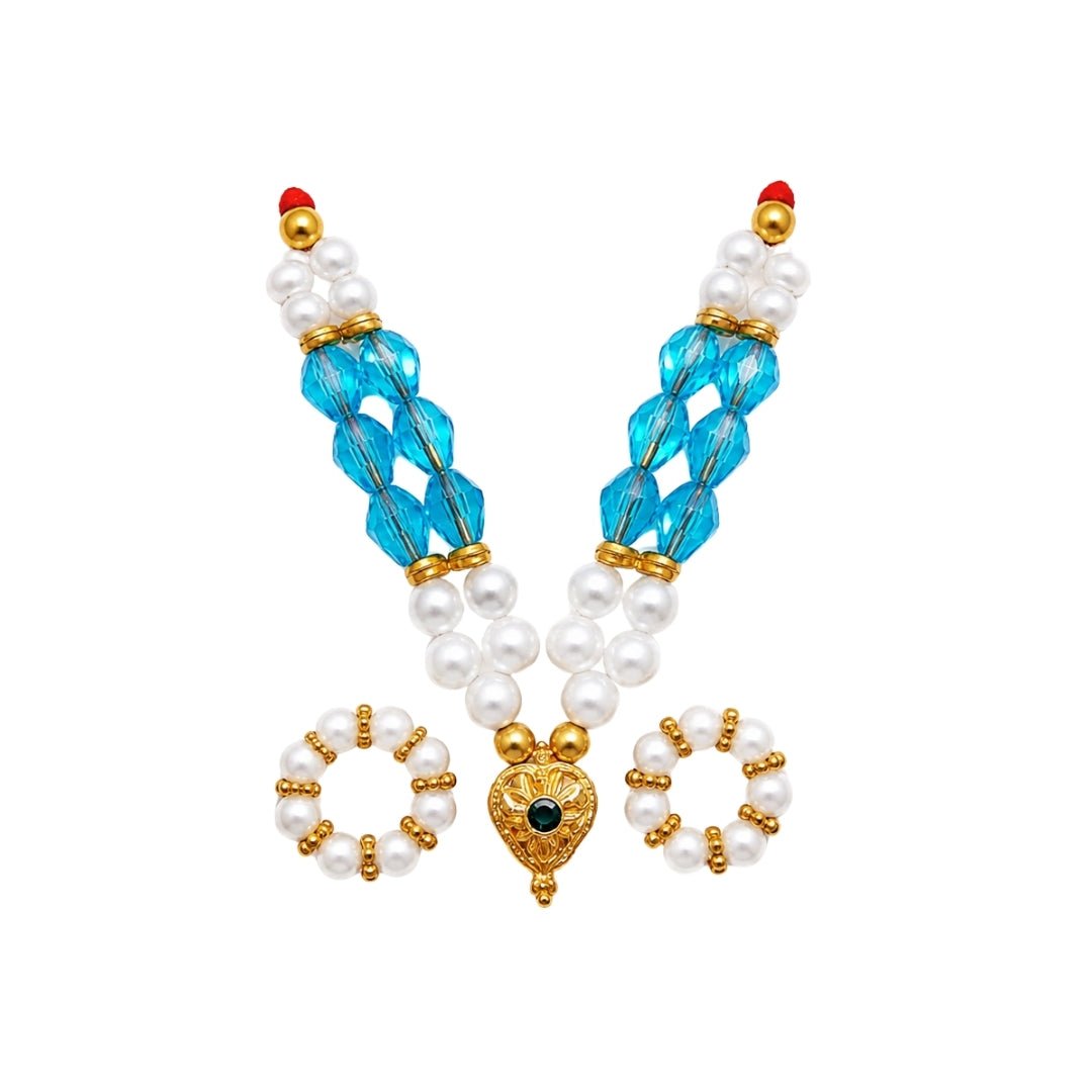 Handmade Blue Color Beads Bal Gopal Mala with Kangan for Shringar - Lordkart