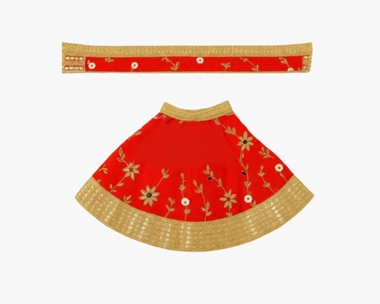 Maa Durga Orange Color Lehenga Chunri with Patka Lordkart