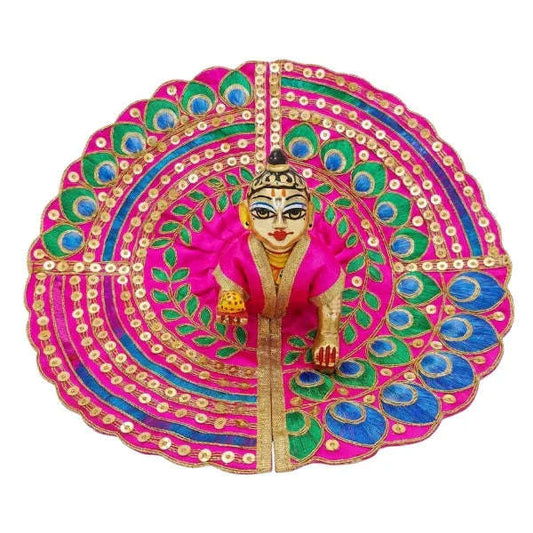 Meenakari Work Pink Laddu Gopal Fancy Dress - Lordkart