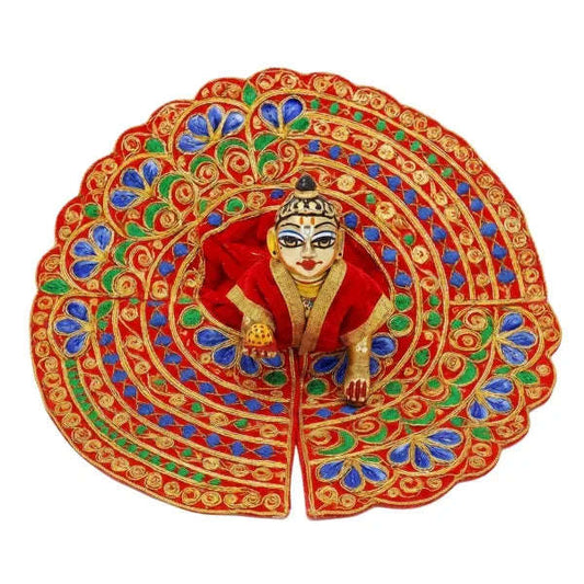 Meenakari Work Red Laddu Gopal Fancy Dress Lordkart