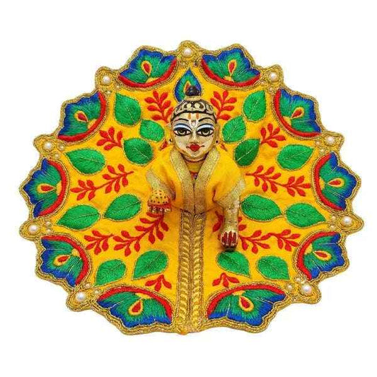 Peacock Embroidered Yellow Dress for Laddu Gopal