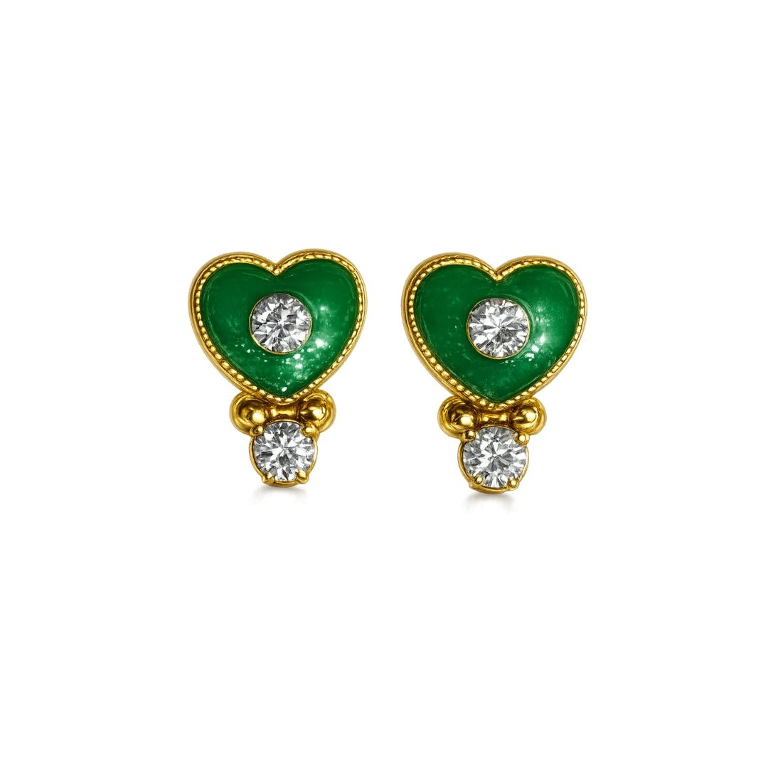 Premium Designer Green Jarkan Stone Laddu Gopal Earring (Size 0-6) - Lordkart