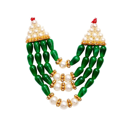 Premium Green Color 4 Layer Beads Laddu Gopal Mala for Shringar - Lordkart