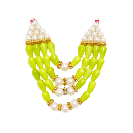 Premium Lime Green Color 4 Layer Beads Laddu Gopal Mala for Shringar - Lordkart