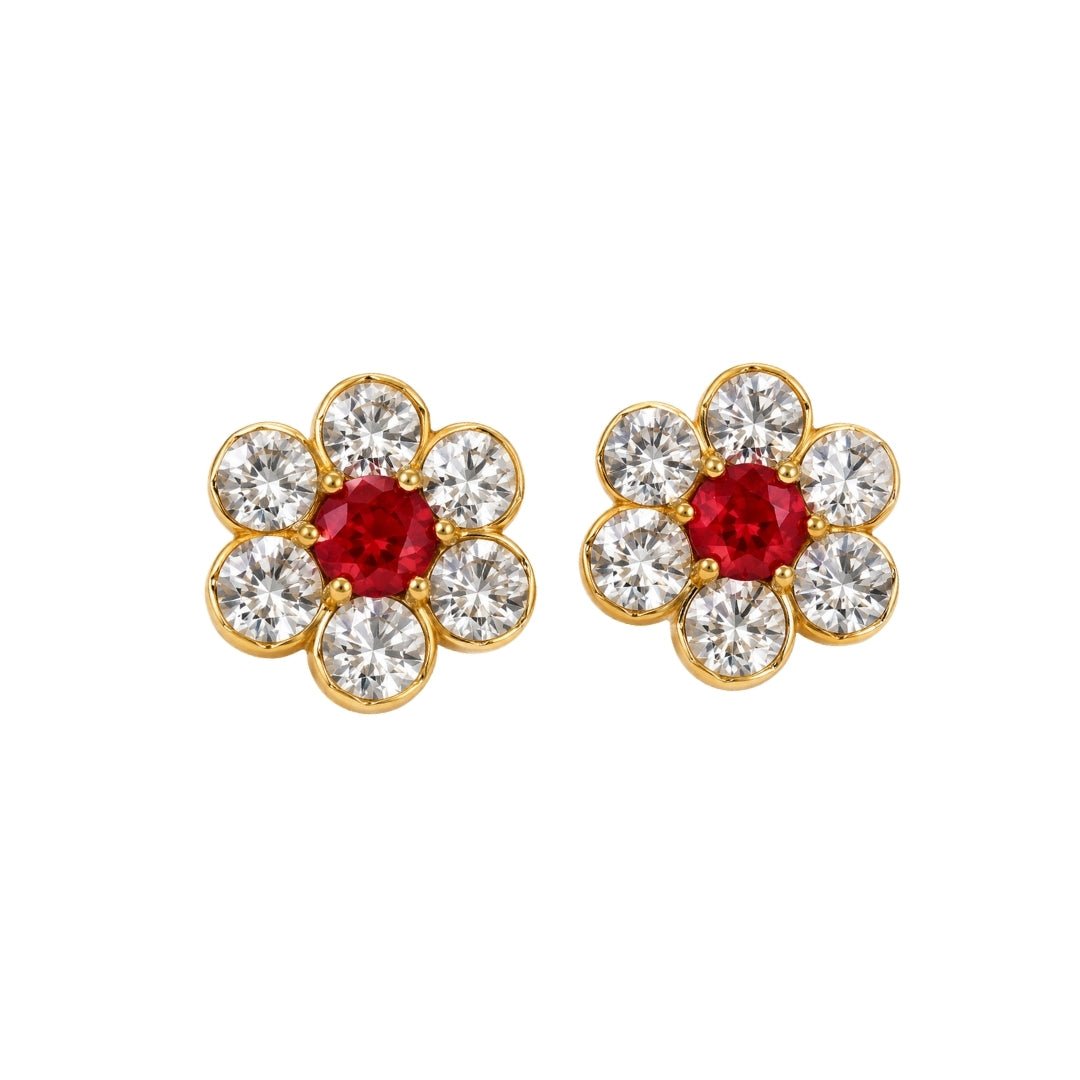 Premium Red Jarkan Earrings for Laddu Gopal & Thakur Ji (Size 0-6) - Lordkart