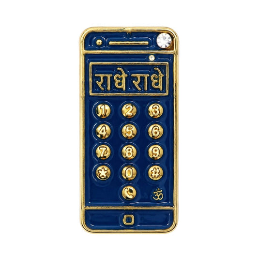 Radhe Radhe Dark Blue Gold Metal Toy Mobile for Laddu Gopal Ji - Lordkart