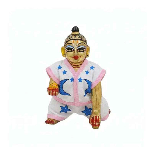Star & Moon Printed Blue Cotton Night Suit for Kanha ji