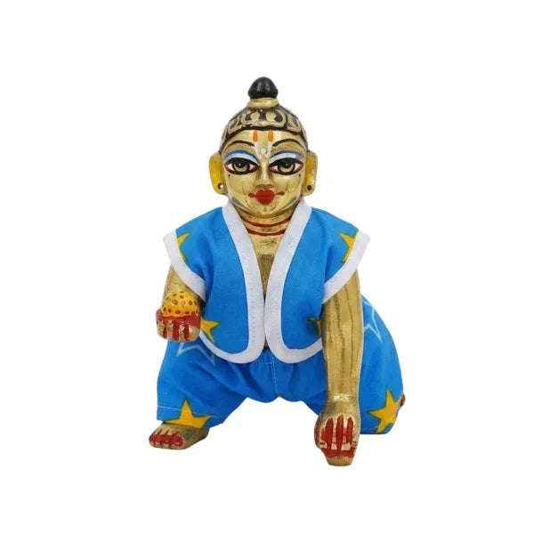 Star Printed Blue Cotton Night Suit for Ladoo Gopal - Lordkart
