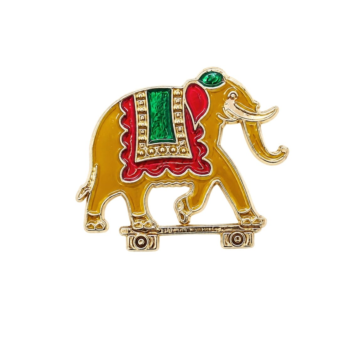 Yellow & Green Decorative Metal Elephant Toy for Laddu Gopal Shringar - Lordkart