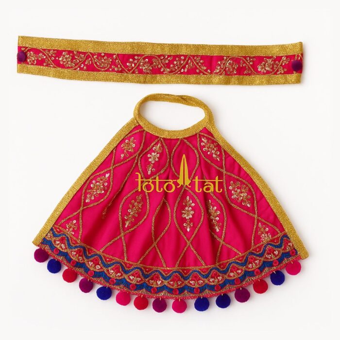 Pink Color Lehenga Chunri with Patka For Maa Durga/Saraswati/Lakshmi