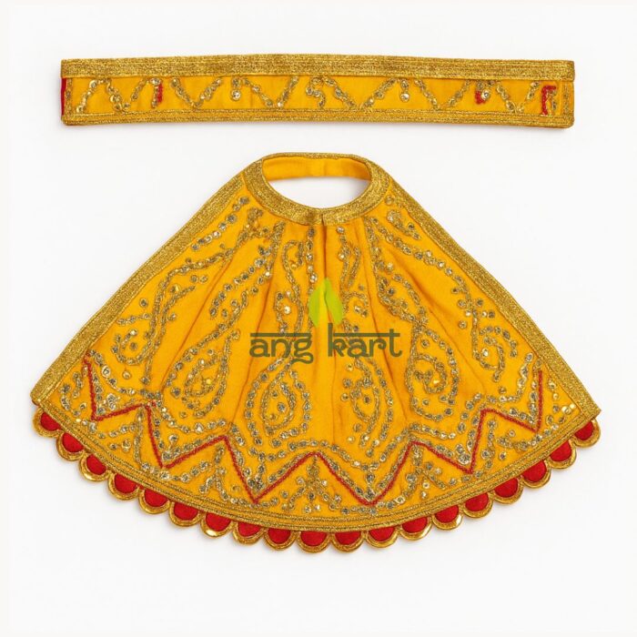 Yellow Color Lehenga Chunri with Patka For Maa Durga/Saraswati/Lakshmi
