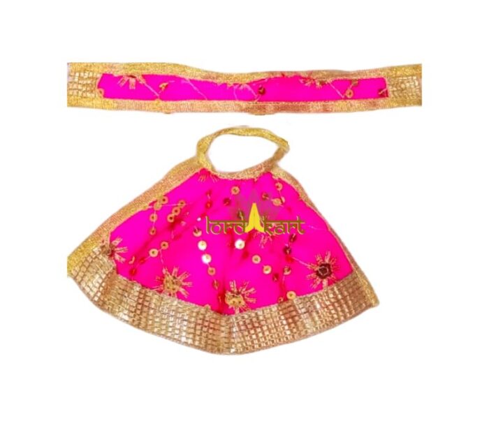 Handmade Mata Durga Pink Color Lehenga Chunri with Patka