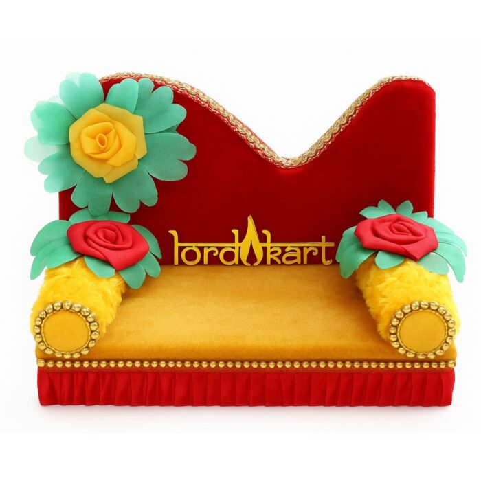 Red Velvet Singhasan for Laddu Gopal