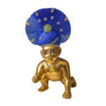 Beautiful Zari And Stone Work Blue Mukut For Laddu Gopal Ji