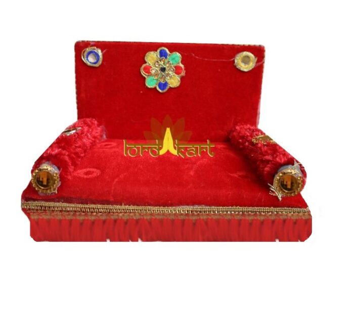 Beautiful-Red-Velvet-Singhasan-Bed-for-Bal-Gopal-for-Janmashtmi