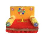 Decorative-Yellow-Velvet-Singhasan-Bed-for-Bal-Gopal-for-Janmashtmi
