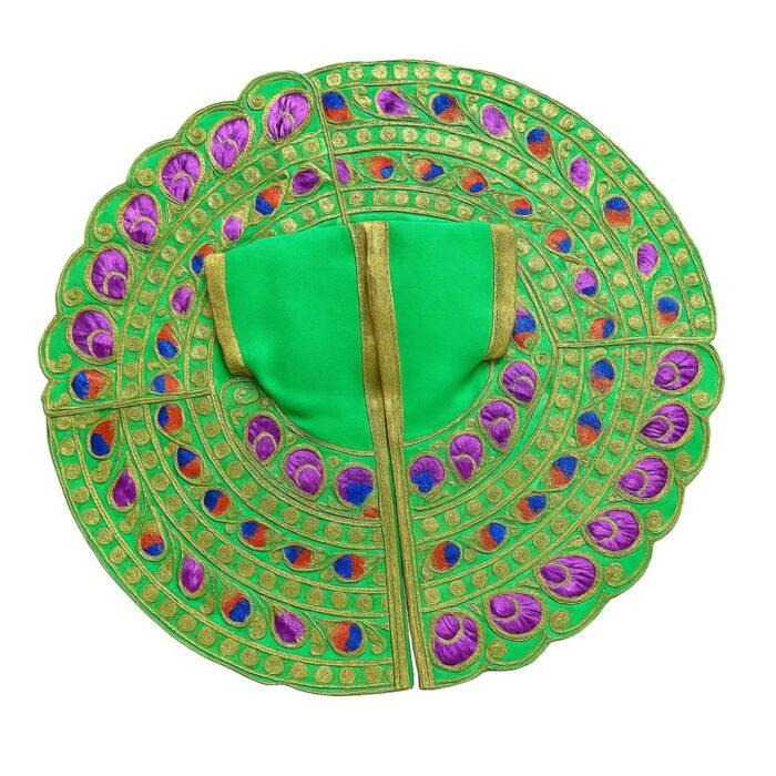 Meenakari Work Green Colour Laddu Gopal Fancy Krishna Janmashtami Dress