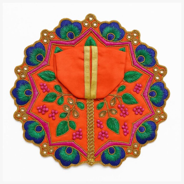 Krishna Janmashtami Fancy Kanha ji Poshak Orange Color for Laddu Gopal