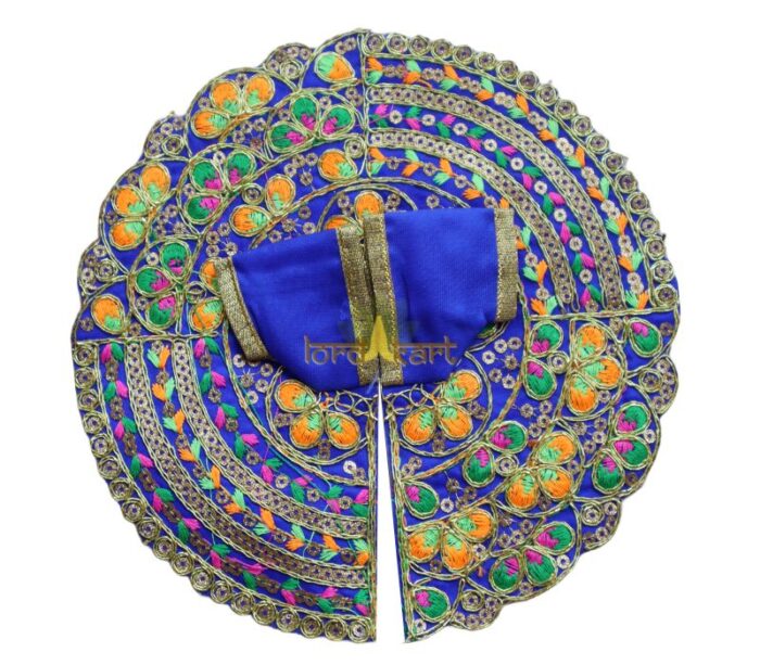 Meenakari Work Blue Colour Laddu Gopal Fancy Krishna Janmashtami Dress