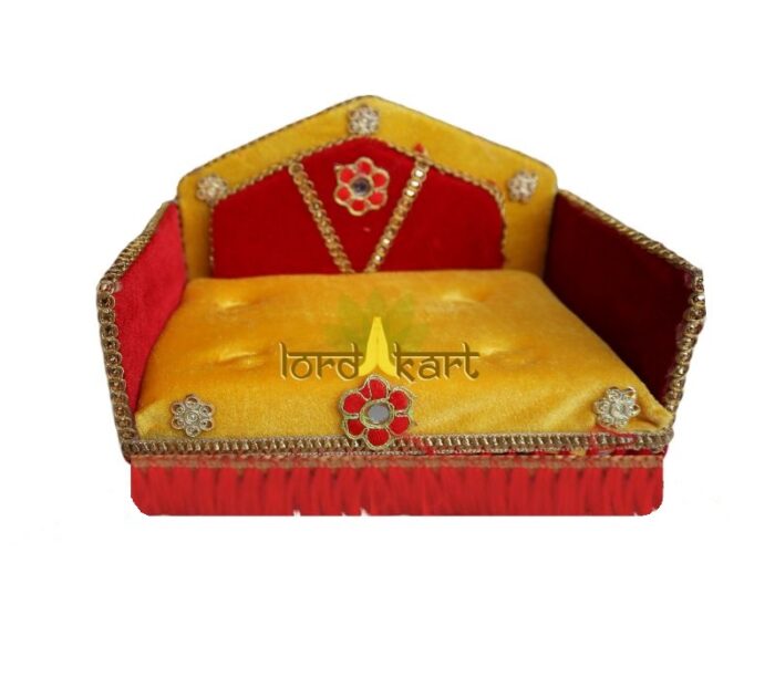 Thakur ji Yellow Sinhasan for Pooja Mandir Krishna Decorative Showpiece